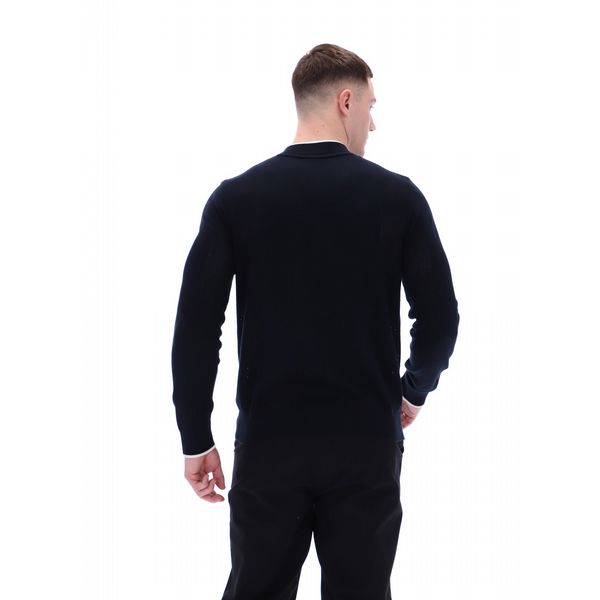 FILA MENS FERGUSON OPEN KNIT POINTELLE PANEL TRACKTOP BLACK