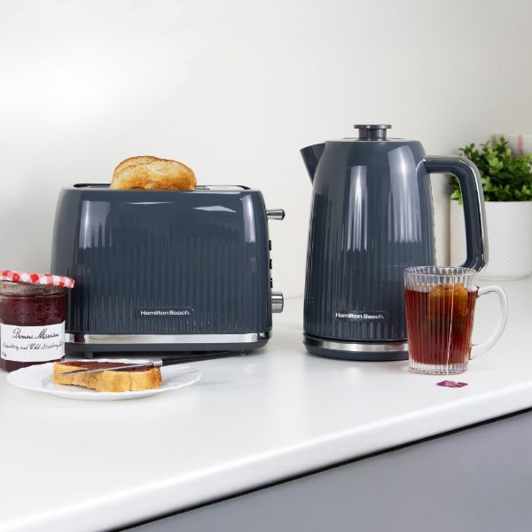 Hamilton Beach Miami Kettle and 2 Slot Toaster Bundle Charcoal