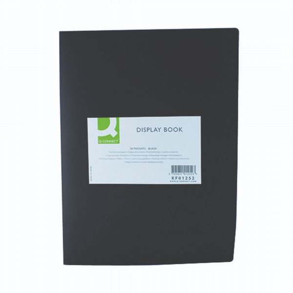 Q-Connect Polypropylene Display Book 20 Pocket Black KF01252